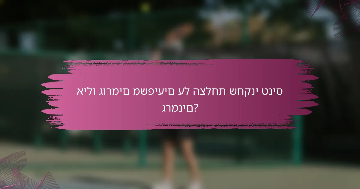 אילו גורמים משפיעים על הצלחת שחקני טניס גרמנים?